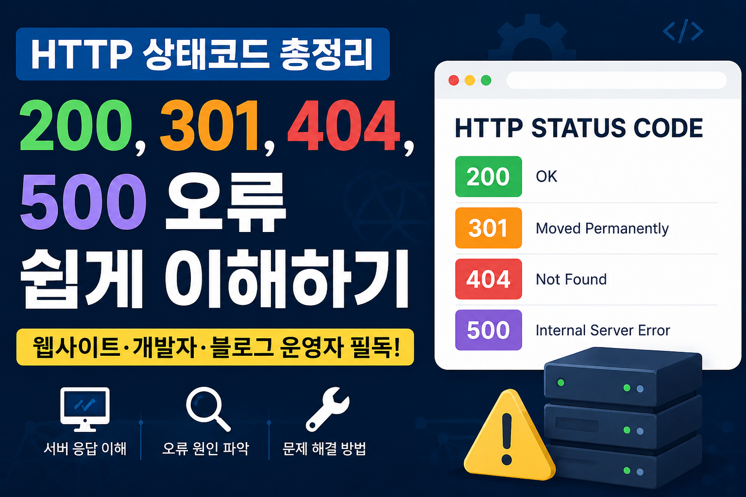 HTTP 상태코드 총정리 | 200, 301, 404, 500 오류 쉽게 이해하기
