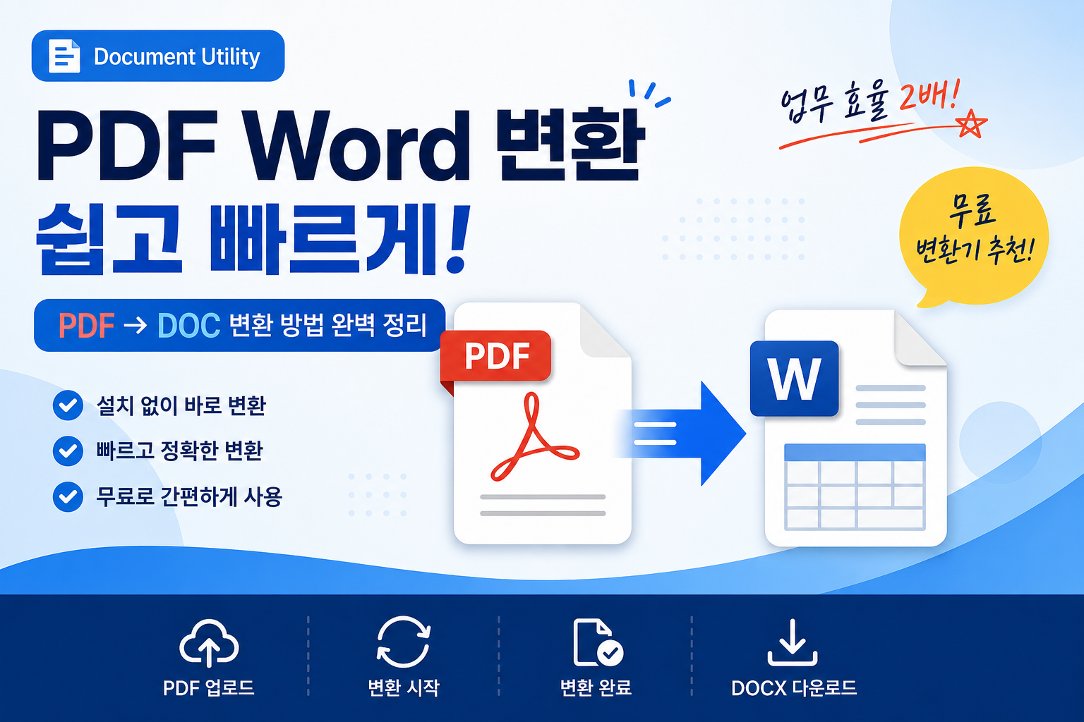PDF Word 변환 방법 | 무료 PDF → DOC 변환기 추천